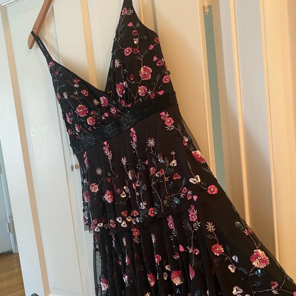 Mac Duggal tiered beaded floral gown (Style 9062) - Picture 3 of 6